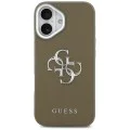 Калъф за iPhone 17 - Guess - Твърд калъф с голямо 4G класическо лого с грайфер (GUHCP17SPG4SMCEW) - Кафяв