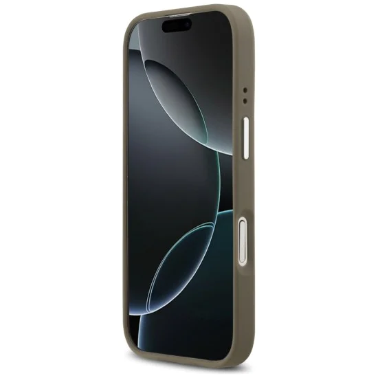 Калъф за iPhone 17 - Guess - Твърд калъф с голямо 4G класическо лого с грайфер (GUHCP17SPG4SMCEW) - Кафяв