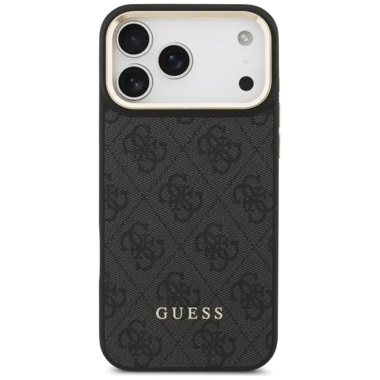 Калъф за iPhone 17 Pro Max – с MagSafe – Guess (GUBPHCP17XP4SM4MCK) Cardslot 4G – Черен