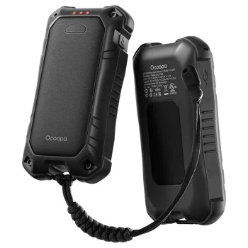 Ocoopa - Затопляща за ръце UT4 Extreme (UT3201-BK-BK) - с външна батерия, вградено фенерче, IP56, Type-C, 2x 5000mAh - Черна