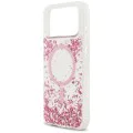 Калъф за iPhone 17 Pro Max - Guess - С брокатено дъно от смола MagSafe (GUHMP17XRGRGEP) - Розов