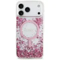 Калъф за iPhone 17 Pro Max - Guess - С брокатено дъно от смола MagSafe (GUHMP17XRGRGEP) - Розов