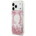 Калъф за iPhone 17 Pro - Guess - С брокатено дъно от смола MagSafe (GUHMP17LRGRGEP) - Розов