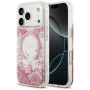 Калъф за iPhone 17 Pro - Guess - С брокатено дъно от смола MagSafe (GUHMP17LRGRGEP) - Розов