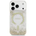 Калъф за iPhone 17 Pro - Guess - С брокатено дъно от смола MagSafe (GUHMP17LRGRGED) - Златист