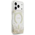 Калъф за iPhone 17 Pro - Guess - С брокатено дъно от смола MagSafe (GUHMP17LRGRGED) - Златист