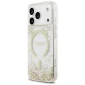 Калъф за iPhone 17 Pro - Guess - С брокатено дъно от смола MagSafe (GUHMP17LRGRGED) - Златист