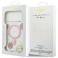 Калъф за iPhone 17 Pro - Guess - Смолени цветя и брокат MagSafe (GUHMP17LRBFGFGMP) - Розов