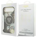 Калъф за iPhone 17 Air - Guess - IML Метален Блестящи Цветя Триъгълник MagSafe (GUHMP17MHFLPEDK) - Черен