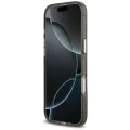 Калъф за iPhone 17 Air - Guess - IML Метален Блестящи Цветя Триъгълник MagSafe (GUHMP17MHFLPEDK) - Черен