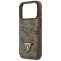 Калъф за iPhone 17 Pro - Guess - Hardcase 4G Double Card Triangle (GUHCP17LP4TPW) - Кафяв