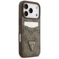Калъф за iPhone 17 Pro - Guess - Hardcase 4G Double Card Triangle (GUHCP17LP4TPW) - Кафяв
