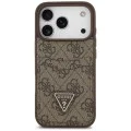 Калъф за iPhone 17 Pro - Guess - Hardcase 4G Double Card Triangle (GUHCP17LP4TPW) - Кафяв
