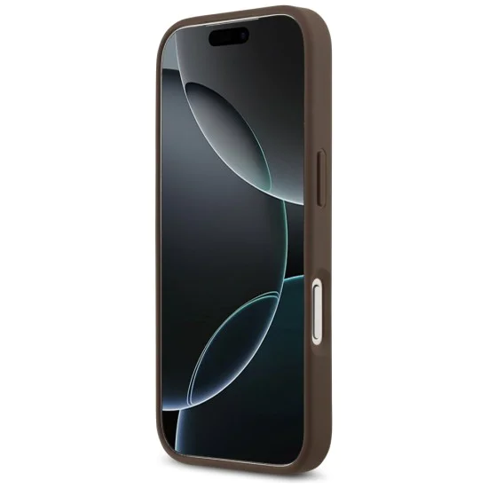 Калъф за iPhone 17 Pro - Guess - Hardcase 4G Double Card Triangle (GUHCP17LP4TPW) - Кафяв