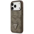 Калъф за iPhone 17 Pro - Guess - Hardcase 4G Double Card Triangle (GUHCP17LP4TPW) - Кафяв