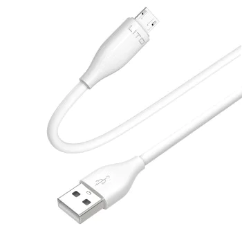 Кабел за данни с USB конектори, Micro-USB 60W, 1m - Lito (LD03) - Бял