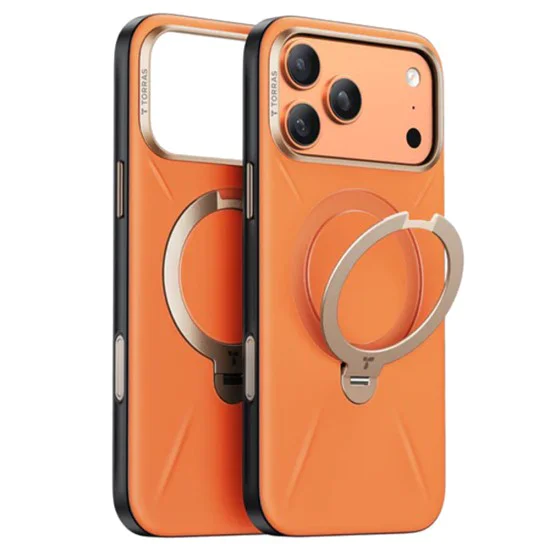 Калъф за iPhone 17 Pro - Torras - QPRO Leather Series - Оранжев
