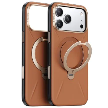 Калъф за iPhone 17 Pro Max - Torras - QPRO Leather Series - Кафяв