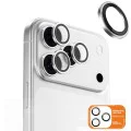 Протектор - Камера за iPhone 17 Pro / iPhone 17 Pro Max - Син - Оригинална метална рамка със стъклени лещи - Сребърен Диамант