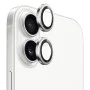 Протектор - Камера за iPhone 17 - Син - Оригинална метална рамка със стъклени лещи - Сребърен диамант