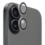 Протектор - Камера за iPhone 17 - Син - Оригинална метална рамка със стъклени лещи - Прозрачен