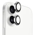 Протектор - Камера за iPhone 17 - Син - Оригинална метална рамка със стъклени лещи - Сребрист