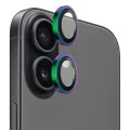 Протектор - Камера за iPhone 17 - Син - Оригинална метална рамка със стъклени лещи - Цветен