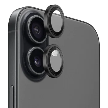 Протектор - Камера за iPhone 17 - Blueo - Оригинална метална рамка със стъклена леща - Черен