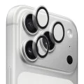 Протектор - Камера за iPhone 17 Pro / iPhone 17 Pro Max - Син - Оригинална метална рамка със стъклени лещи - Прозрачен