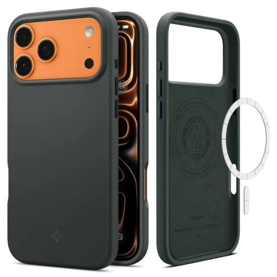 Калъф за iPhone 17 Pro Max - Spigen - Силиконов Fit MagSafe - Зелен