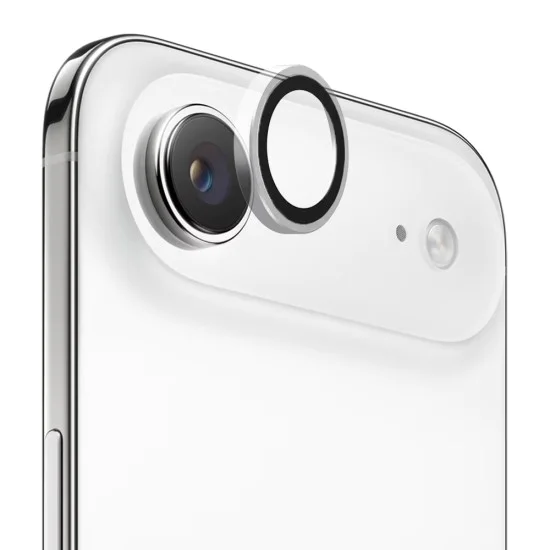 Протектор - Камера за iPhone 17 Air - Син - Оригинална метална рамка със стъклени лещи - Прозрачен