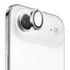 Протектор - Камера за iPhone 17 Air - Син - Оригинална метална рамка със стъклени лещи - Сребърен Диамант