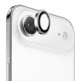 Протектор - Камера за iPhone 17 Air - Син - Оригинална метална рамка със стъклени лещи - Сребрист