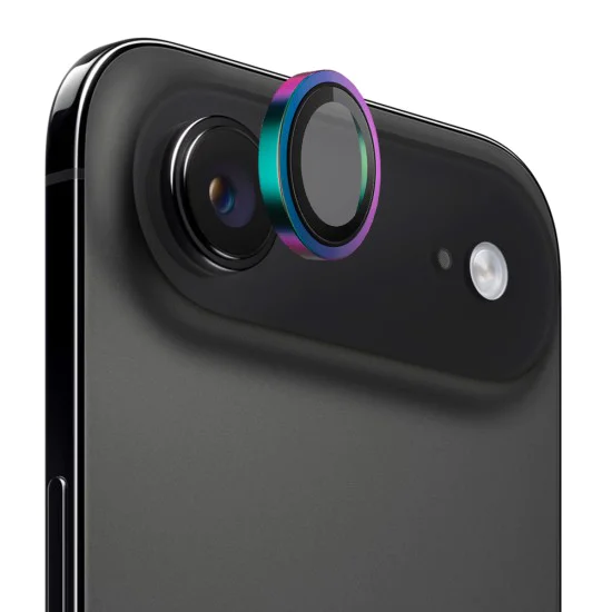 Протектор - Камера за iPhone 17 Air - Син - Оригинална метална рамка със стъклени лещи - Цветен
