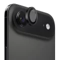 Протектор - Камера за iPhone 17 Air - Син - Оригинална метална рамка със стъклена леща - Черен
