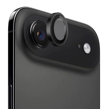 Протектор - Камера за iPhone 17 Air - Син - Оригинална метална рамка със стъклена леща - Черен