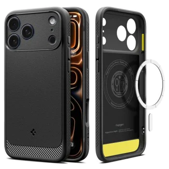 Калъф за iPhone 17 Pro Max - Spigen - Rugged Armor MagSafe - Матирано Черен