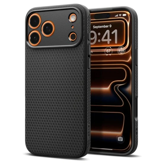 Калъф за iPhone 17 Pro Max - Spigen - Liquid Air - Матирано Черен