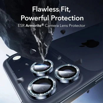 Протектор за лещите на камерата за iPhone 14 / 15 / 16 / 17 Pro & Pro Max - ESR Armorite - Блестящо синьо