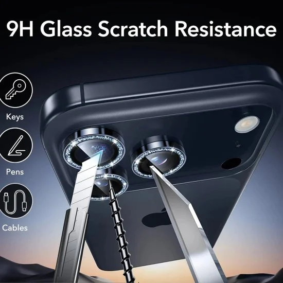 Протектор за лещите на камерата за iPhone 14 / 15 / 16 / 17 Pro & Pro Max - ESR Armorite - Блестящо синьо