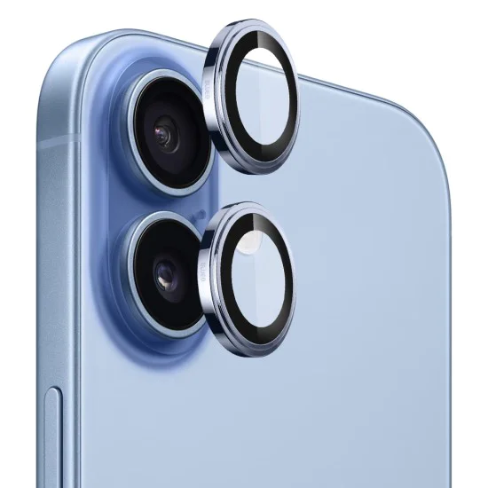 Протектор - Камера за iPhone 17 - Blueo - Оригинално стъклено стъкло със сапфирено кристално покритие - Светло Син