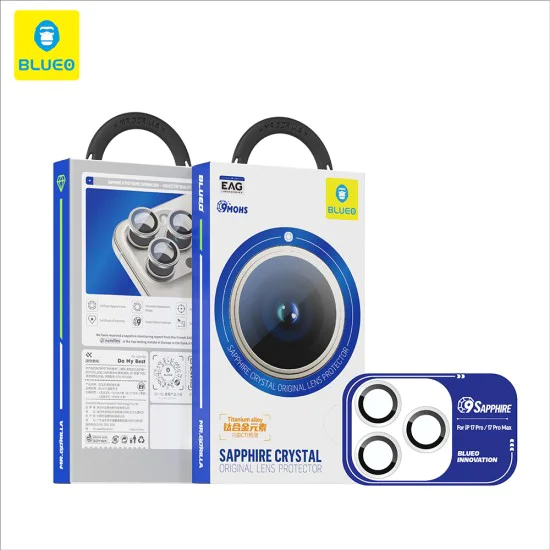 Протектор – Камера за iPhone 17 Pro / Pro Max – Blueo Sapphire Crystal Original – Оранжев
