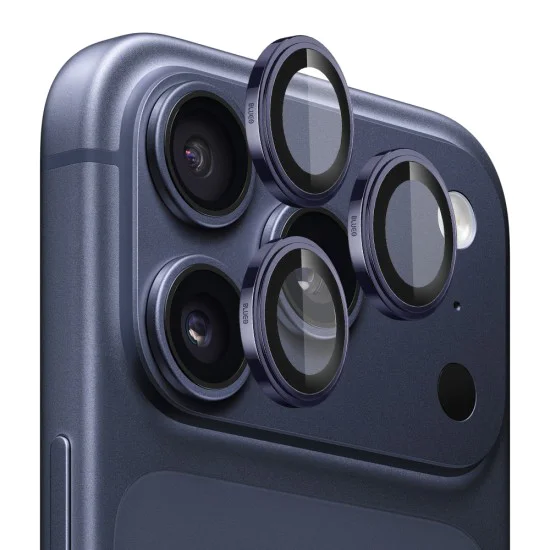 Протектор - Камера за iPhone 17 Pro / iPhone 17 Pro Max - Blueo - Оригинално стъклено стъкло от сапфирено кристално стъкло - Тъмно Син