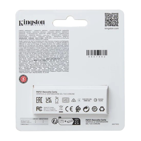 Kingston - Memory Stick DataTraveler Exodia S (DTXS/64GB) - USB 3.2 Gen 1, 64GB, Windows, macOS, Linux, Chrome OS - Черен