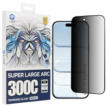 Протектор за iPhone 17 Air - Lito - D+ Max Privacy 300C - Черен