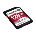 Kingston - Карта памет Canvas React Plus (SDR2V6/128GB) - SDXC, 128GB, 280MB/s, Клас 10, UHS-II, U3, V60, exFAT - Черен