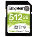 Kingston - Карта памет Canvas Select Plus (SDS2/512GB) - SDXC, 512GB, Клас 10 / UHS-I V30 - Черен