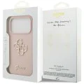 Калъф за iPhone 17 Pro - Guess - Силиконов Big 4G Script (GUHCP17LSC4GSMP) - Светло розов