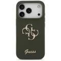 Калъф за iPhone 17 Pro - Guess - Силиконов Big 4G Script (GUHCP17LSC4GSMA) - Каки