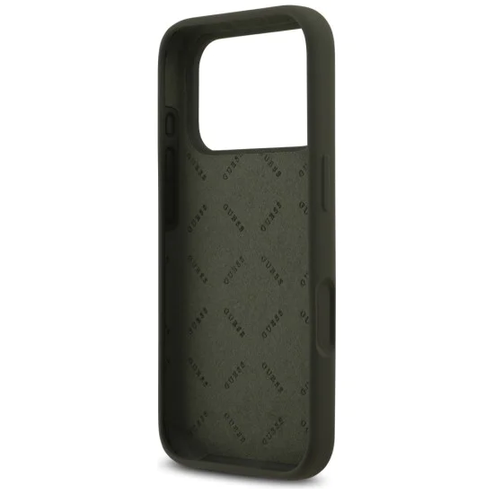 Калъф за iPhone 17 Pro - Guess - Силиконов Big 4G Script (GUHCP17LSC4GSMA) - Каки